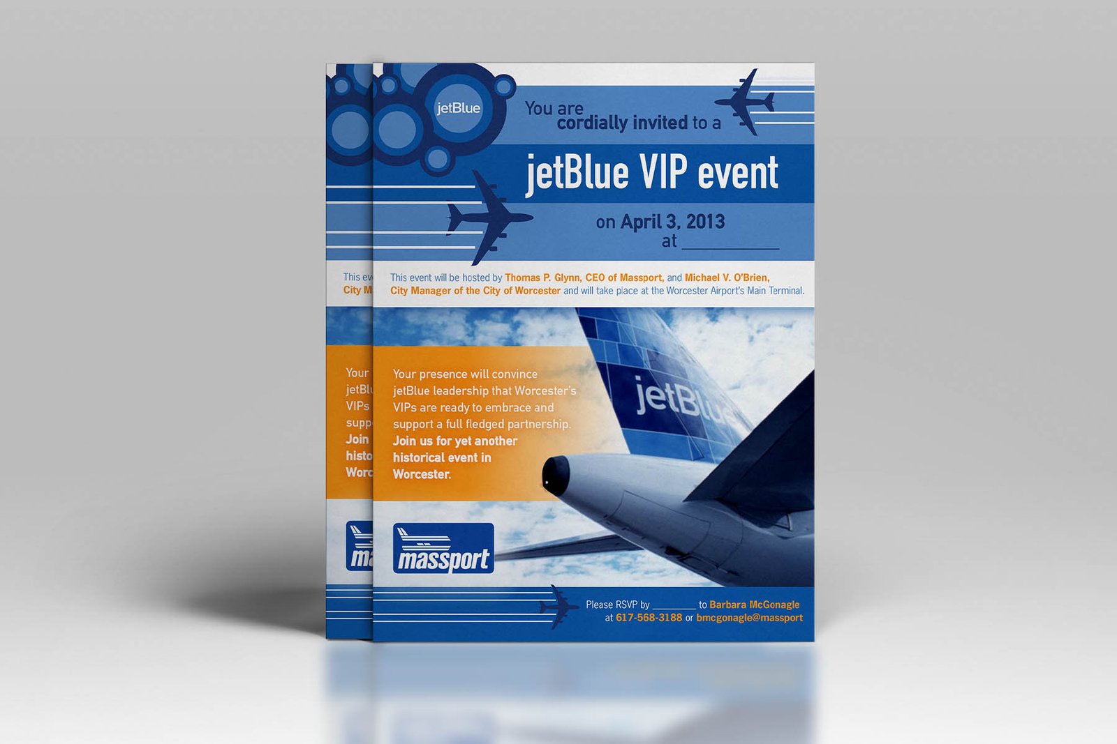 Bringing JetBlue to Worcester: project artwork 3 of 3